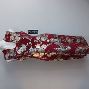 NINA LEONARD sleeveless dress w/ metallic floral pattern.  Holiday dress. Medium